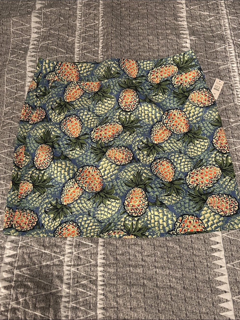 Talbots Tropical Pineapple Print Skirt - Blue, Green & Orange